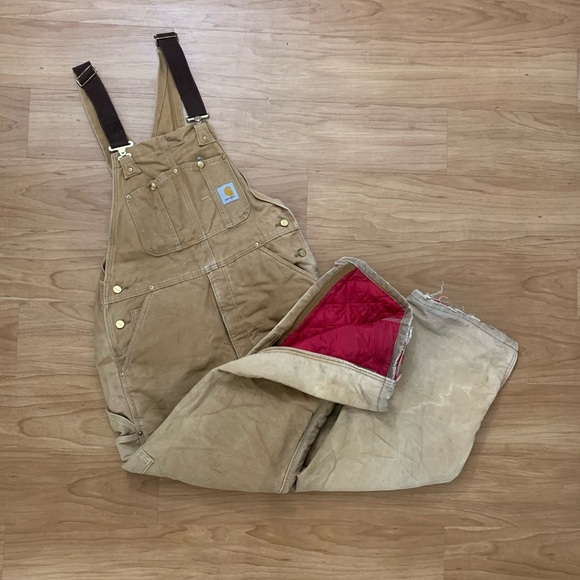 🏷️Vintage Carhartt Double-Knee Insulated Workwear Overalls (36x30) - Picture 1 of 11